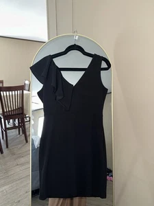 Lulus Elegant Black Dress with Ruffle Detail - Picture 1 of 7