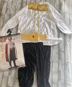 König Kostüm Kinder 4-teilig Hose Hemd Gürtel Krone Regal König Kostüm Lg - Bild 1 von 10