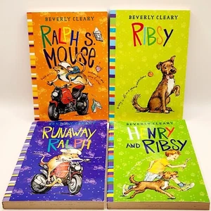 4 Beverly Cleary Assorted Books Ribsy Runaway Ralph Ralph's Mouse Kids Book - Picture 1 of 8