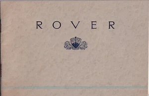 ROVER RANGE, SALOON CARS ONLY BROCHURE, DATED SEPTEMBER 1938. - Picture 1 of 12