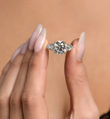 18k Ring F VS1 6 Ct Round Lab-created Diamond IGI Certification Women Jewelry - Image 1 of 4