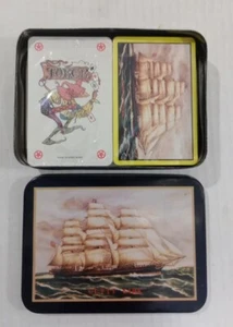 Cutty Sark Clipper Ship Scots Whiskey PLAYING CARDS, 2 Sealed Decks in Tin, HK - Picture 1 of 8