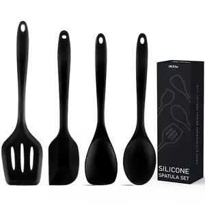 Silicone Spatula Set Heat Resistant & Food Grade 4 Piece Nonstick Rubber Spatula - Picture 1 of 7