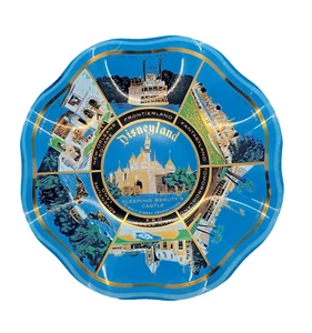 *VINTAGE* Disneyland Fluted Glass Candy Dish ~ Souvenir Bowl - 7 1/4" - Picture 1 of 2