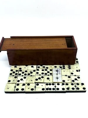 Set Of Antique French Dominoes with wooden case - Image 1 of 4