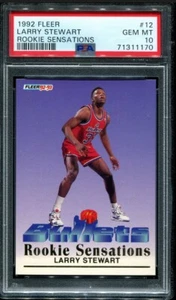 PSA 10 GEM MINT 1992 FLEER ROOKIE SENSATIONS LARRY STEWART #12 BULLETS DB196 - Picture 1 of 1
