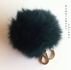 FURLA NUVOLA Bubble Pompom Furry Charm EUROPEAN RABBIT FUR HandBag Keyring NWT - Picture 1 of 11