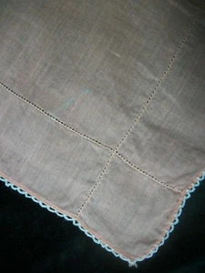 Fazzoletto fazzoletto colore pesca fazzoletto delicato bordo uncinetto 1153 - Foto 1 di 9