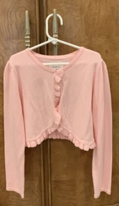 Gymboree Dressed Up Crop Pink Sweater Cardigan Girls Easter Wedding Size 7-8 - Picture 1 of 3