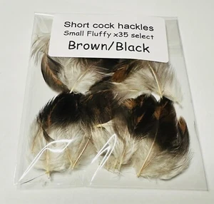 Short Hackles - Fly tying materials - Brown hackles Small fluffy x35 select size - Picture 1 of 2