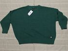 QUIKSILVER WOMEN LOOSE FIT MIXED STITCH COMFY SWEATER - GREEN COLOR IN SIZE XL