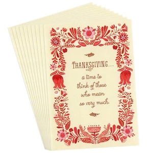 SET BESTEHEND AUS 10 HALLMARK THANKSGIVING Grußkarten + Umschlägen, Zeit zum Nachdenken - Bild 1 von 5