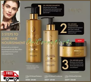 Oriflame Eleo Oil Infused Shampoo + Conditioner and Hair Mask For All Hair Types - Picture 1 of 14