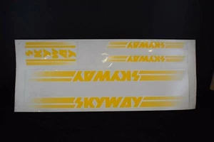 Skyway decals stickers Set old school bmx yellow / white backround 1980s NOS - Imagen 1 de 8