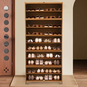 Holz Schuhschrank Schuh Regal Organizer mit Türen Schrank Einheit Regal - Bild 1 von 10