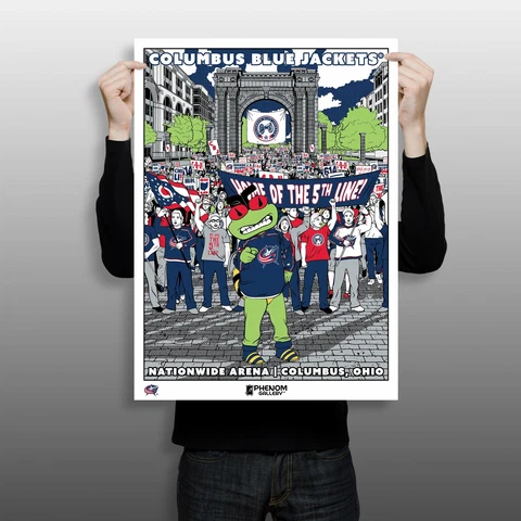 Phenom Gallery Columbus Blue Jackets "Home Of The 5th Line" 18"x 24" Serigraph Cover