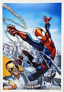 Impresión fotográfica firmada autografiada por Stan Lee de Marvel "Spider-Man" 13x19 PSA/DNA - Imagen 1 de 3