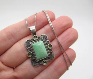 Carolyn Pollack 925 Sterling Silver Turquoise Peridot Relios Chain Necklace - Picture 1 of 5