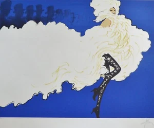 RENE GRUAU Follies HAND SIGNED Large Lithograph Dior Givenchy illustrator art - Picture 1 of 5
