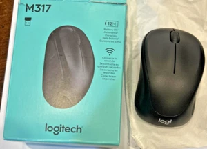 Logitech M317 Kabellose Maus, 2,4 GHz 1000 DPI Optisch, USB-Empfänger - Schwarz, Offen - Bild 1 von 2