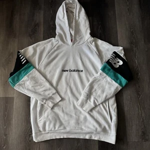 New Balance Hoodie Large weiß grün Active Jogger Sweatshirt Pullover Herren - Bild 1 von 15