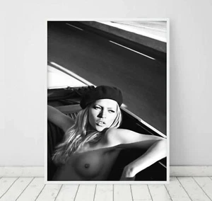 Kate Moss Monochrome Vintage Retro Celebrities Poster Art Print - Picture 1 of 7