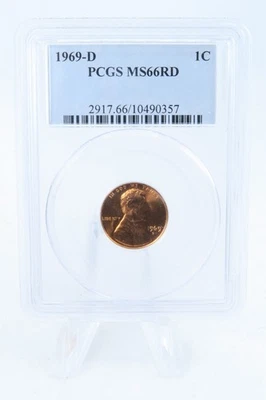 1969-D PCGS MS66RD Lincoln Memorial Cent Business Strike 1C - Image 1 of 2