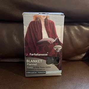 FARFALLAROSSA Dark Blue 130x160CM 50x60IN BLANKET - Picture 1 of 5