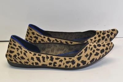 Zapatos planos de ballet ROTHY’S The Point Wildcat para mujer talla 6 estampado de leopardo sin cordones Foto 1 de 4