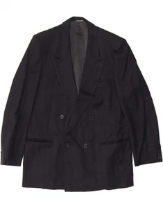 ISSIMO Mens Double Breasted Blazer Jacket UK 40 Large Navy Blue Striped DM15 - Picture 1 of 3