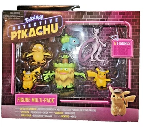 Pokemon Detective Pikachu Figure 6-Pack Ludicolo Mewtwo Psyduck Bulbasaur NBO - Foto 1 di 10