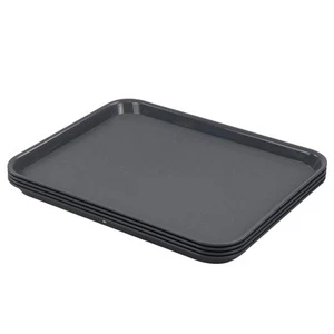 Plastic Fast Food Trays, Cafeteria Trays, 4 Pack Serving Trays (Grey) - Picture 1 of 7