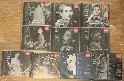 Lot of 10 Maria Callas CD Lot New Sealed EMI Norma Live Paris Hamburg Rome Milan Foto 1 de 3