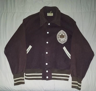 CHAQUETA DE LANA UNIVERSITARIA ALTA UNIVERSIDAD AÑOS 60 DE COLECCIÓN 44 ABRIGO LETTERMAN FÚTBOL DEPORTES Foto 1 de 4
