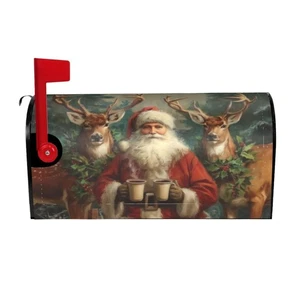 Cubiertas magnéticas de buzón de Papá Noel ciervos de Navidad envolturas de buzón tamaño estándar... - Imagen 1 de 8