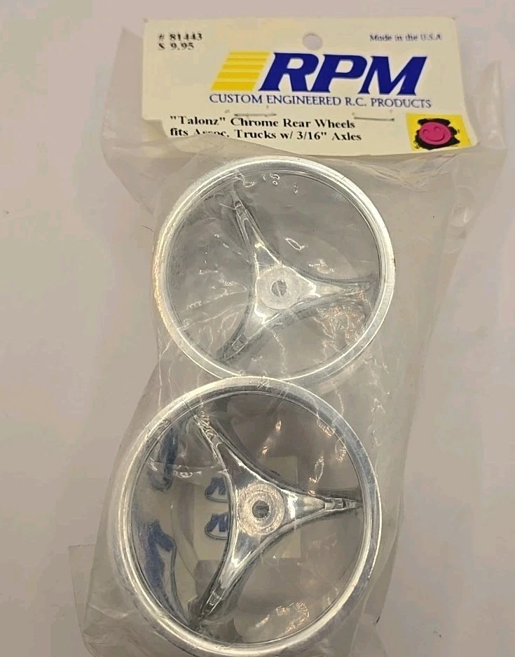 RPM Talonz Chrome Rear Wheels 2.2" Team Associated Rc10gt Rc10t3 3/16th 81443 - Image 1 of 1