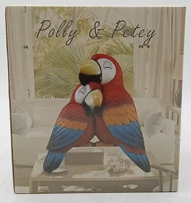 Polly and Petey Mother and Child Parrots Shelf Sitter Statue - Image 1 of 4