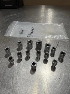 14 PC Small Size Husky USA Socket Set 1/4” Drive See Photos - Picture 1 of 9
