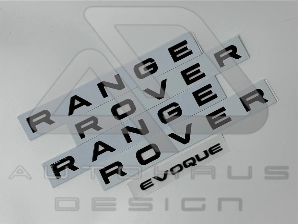 Range Rover Cofano e Stivale Nero Lucido Distintivo ORIGINALE ABS Lettering Evoque - Immagine 1 di 1