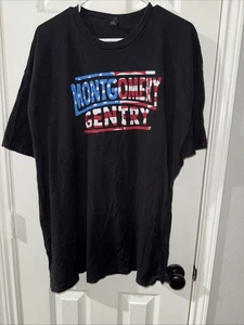 Montgomery Gentry schwarzes 2-seitiges Tour Shirt 3XL 3X XXXL Flagge Logo - Bild 1 von 5