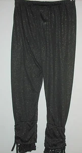 SHEER SPARKLE BLACK SIZE: 8 - ELASTIC WAIST -STRETCH - PANTS - LACE HEMS - Picture 1 of 2