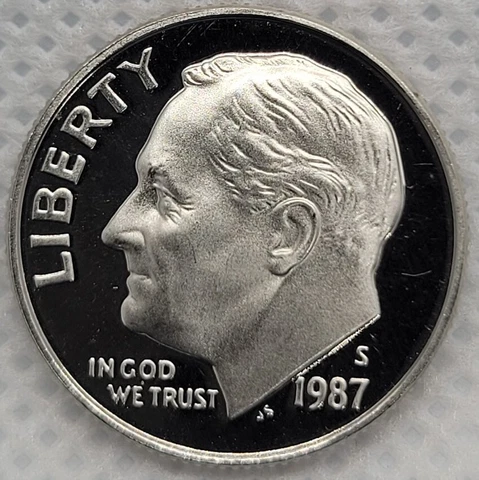 1987 S Proof Roosevelt Dime Cameo Frosty Devices Dark Fields FREE SHIPPING!! Cover