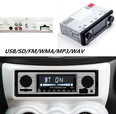Car MP3 USB AUX WAV SD In-Dash w/Remote Stereo FM Retro Radio Player Bluetooth Foto 1 de 4