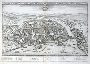 KONSTANZ BODENSEE MERIAN ARCHONTOLOGIA BELAGERUNG STADT ANSICHT WAPPEN 1638 - Picture 1 of 9