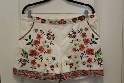 Pantalones Cortos Boston Talla 12 Bordados Blancos Forro Interior Vaquera Glamcore Foto 1 de 4