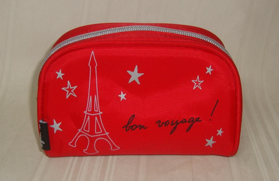 Estuche de cosméticos rojo Torre Eiffel Agnes B Paris bolsa con cremallera Von Voyage Foto 1 de 4