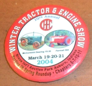 2004 WINTER TRACTOR & ENGINE SHOW Pinback, Button Auburn, Indiana, IN, 2.25" Dia - Picture 1 of 2