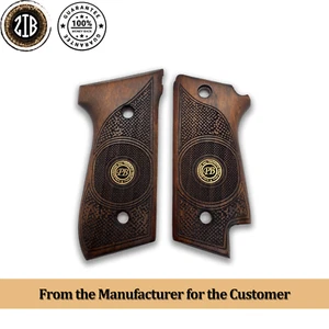 Empuñadura de pistola ZIB Beretta 92S hecha a mano de madera de nogal Ars.011 - Imagen 1 de 4