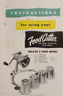 Vintage 1955 Food Cutter Instruction Booklet Deluxe 5 Cone Model, No. 635