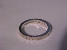 Women's Size 4 TIFFANY And Co AG 925 Sterling Repeating I LOVE YOU Band Ring